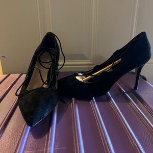 Black suede heels 3inch